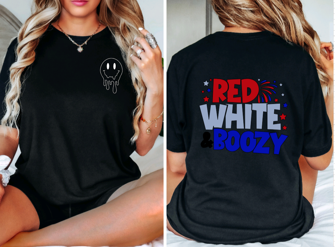 Red, White and BOOZY tee